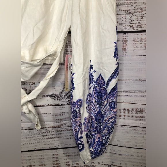 VENUS multicolored 3/4 sleeve wrap blouse with tie front - Picture 6 of 14